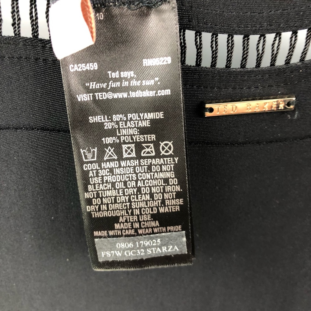 Ted Baker Starz Plunge Swimsuit Black  A242 - Picture 5 of 8